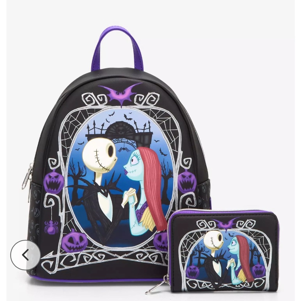 Loungefly NWT The Nightmare Before Christmas Jack Pumpkin Mini Backpack w/wallet